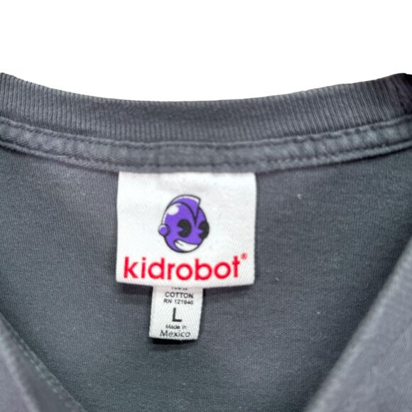 RARE Kid Robot X Dirty Donny Gray Brain Eyes Streetwear T-Shirt Men's L - Picture 8 of 8